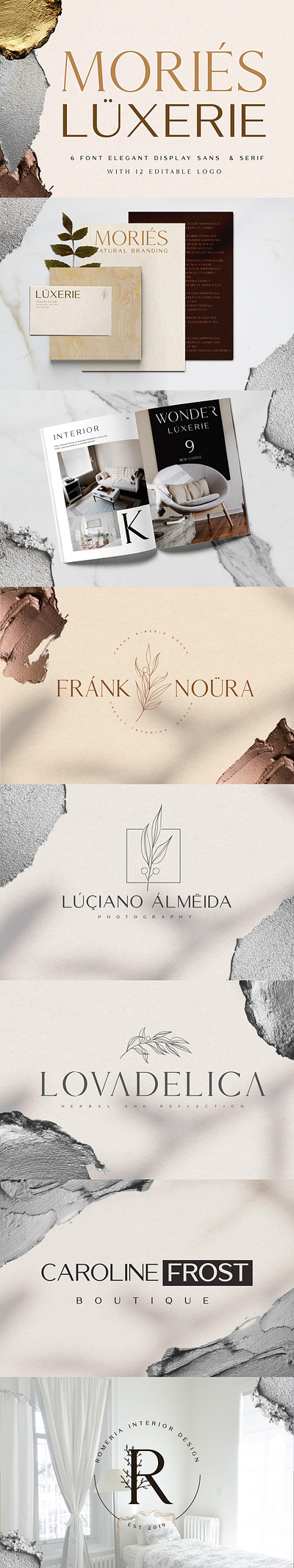 Mories Luxerie-Elegant beauty branding display elegant feminine font duo logo logo font luxurie modern sans serif