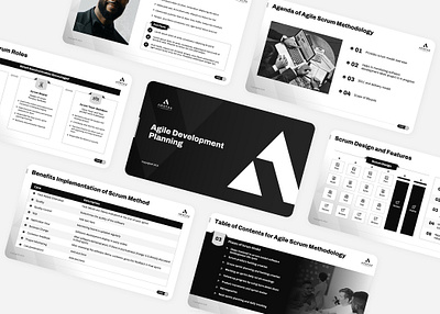 Apstax - Monochrome Presentation branding graphic design monochrome pitch deck presentation