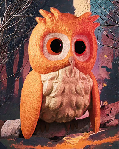 Cute Owl 🦉 3d blender zbrush