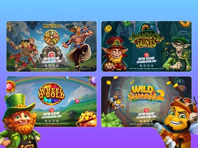 Celsius Casino - Slot Game Banners 2d banners branding casino casino banners casino branding casual art characters crypto gambling game game banner gaming graphic design igaming illustration online casino slot game slots social media