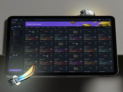 CS2 Trading Website - Skin Marketplace betting cases cs2 cs:go csgo dashboad esport esports filter game gaming gun ipad items market marketplace platform skins store trading