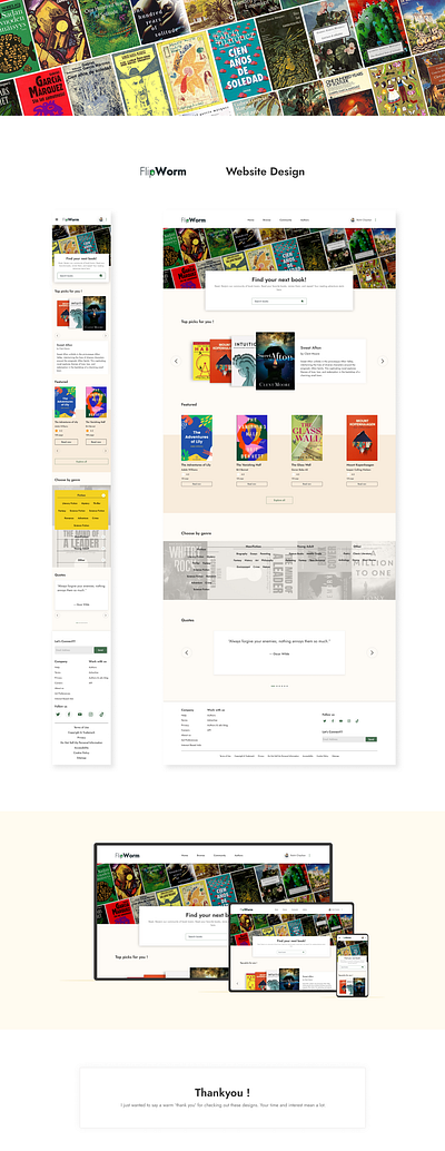 Flipworm Website Design book creative responsive design ui ux website