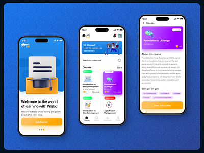 WizEd - E-Learning App 3d app design behance design dribbble education education app elearning figma graphic design kids product design typography ui ui design ui ux