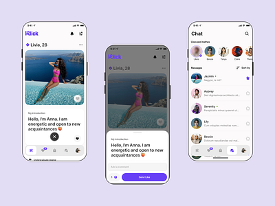 Klick - Dating App app dating design desktop love ui uiux uiux design ux