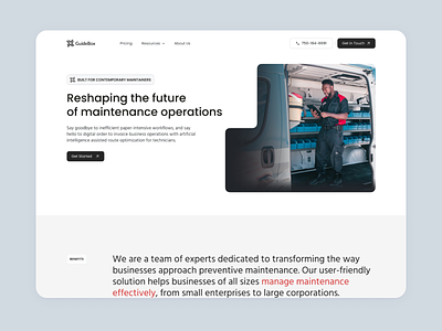 Website for maintenance design desktop interface landing typography ui uiux design ux website