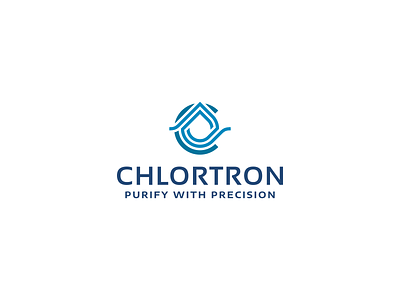 Logo design proposal for chlortron blue chlor design drop lettermark logo logo design minimal minimalist monogram navy blue simple symbol water water drop