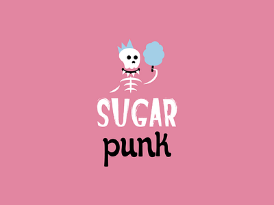Sugar Punk / Logo blue cake candy character logo cotton candy cute fun graphic design ice cream logo logotype lollipop pink punk soda sugar