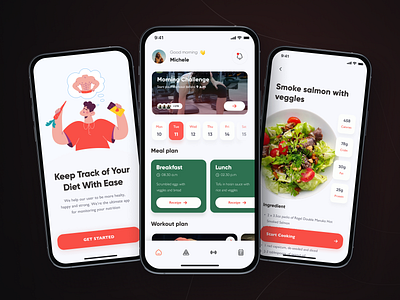 Fitstyle | Fitness & Diet Planning App 🏋️‍♀️ app app design design diet diet app diet planning app fitness diet app fitness app gym app minimal minimalist app design nutrition app nutrition planning app ui ux