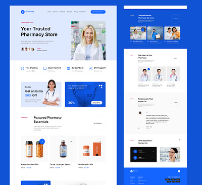 Medical Web Landing Page design animation creative design landing page ui uiux web landing page