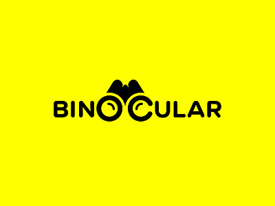 Binocular Text logo animal animation binocular logo branding creative logo cute logo graphic design illustration logo motion graphics text creative logo ui vector