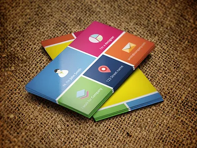 Metro-style Business Card Template branding business card business card psd clean colorful design elegant identity metro minimal minimalistic photoshop psd psd design simple tile