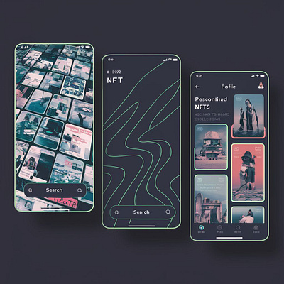NFT App UI Design branding creative graphic design logo ui uidesign vector