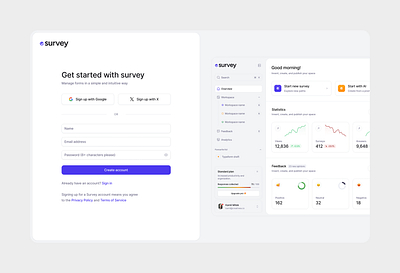 survey - Sign up account create create account dashboard home login new purple register sign sign in sign up survey up white