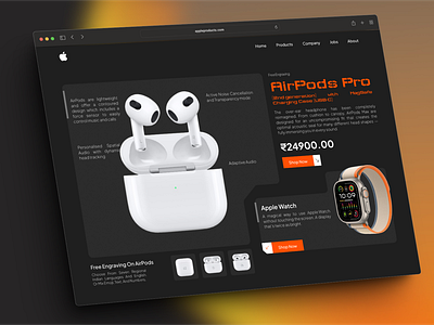 Apple Product Listing Page 3d airpods apple apple watch earphones interface product listing product page ui watch website redesign