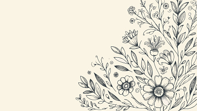 Hand drawn engraving floral background flower wallpaper