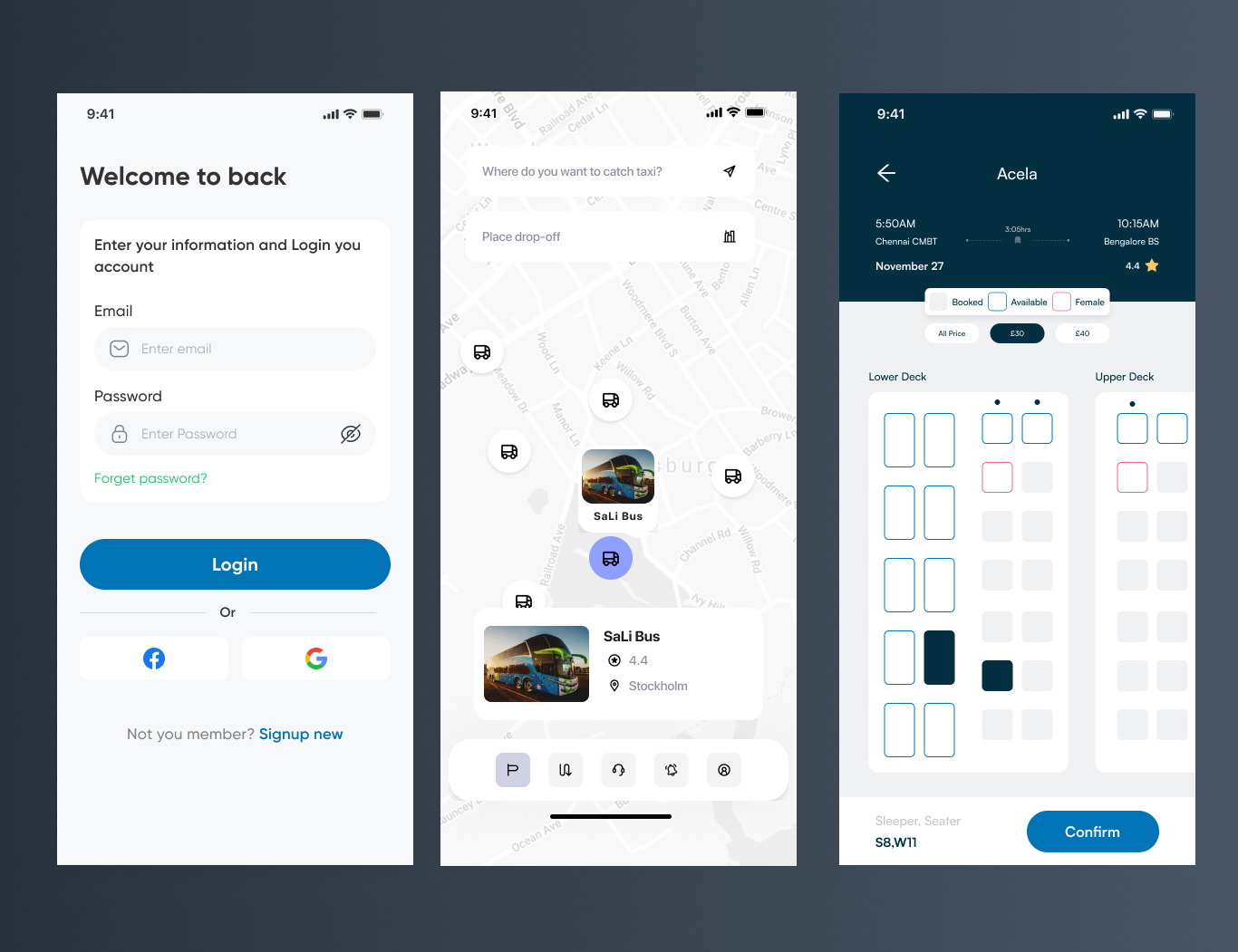 Bus Booking App Ui Design By Hasibur Rahman On Dribbble