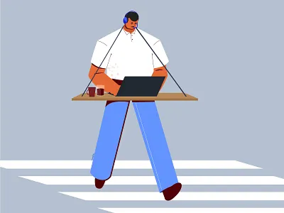 ON-CALL 2d character characterdesign design graphic design illustration illustrator man oncall vector