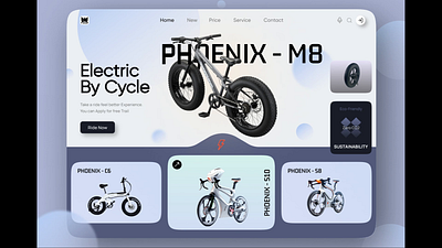 E-Bike Website Design bike bikes cycle cycling ebike ecofriendly ecycle electric electricbicycle electricbike electricscooter home page home page design landing page mountainbike ride roadbike ui design web design website