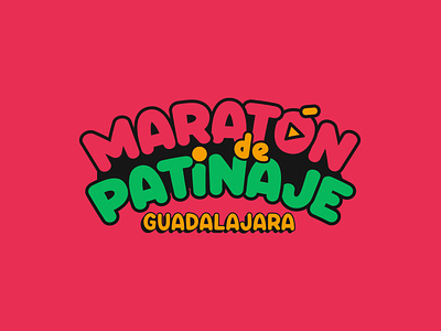 Maraton de Patinaje Guadalajara (Inline Marathon) branding bright logo bright red brand colorful logo colorful type energy branding energy logo exciting logo fun and bright graphic design guadalajara logo marathon branding marathon logo