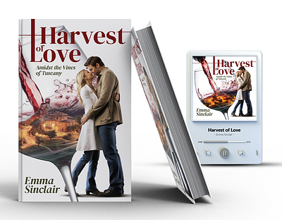 Harvest of Love: Amidst the Vines of Tuscany book cover design graphic design romance book covers
