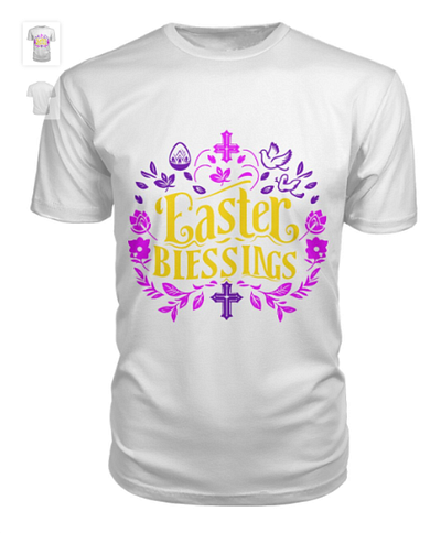 Easter Blessings Typographic T-Shirt christian easter t shirt graphic design religious clothing typographic tee typography