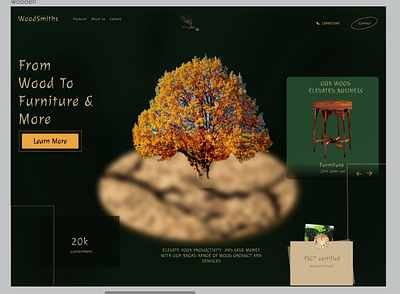 Furniture landing page design with figma 3d graphic design logo ui