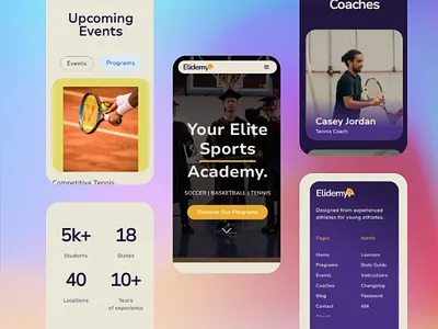 Elidemy Sports Academy Webflow Template: Elegance & Functionalit app branding design football logo ui webflow