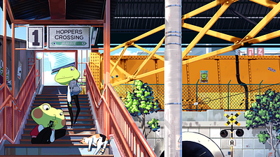 Hoppers Crossing cartoon environmental illustration