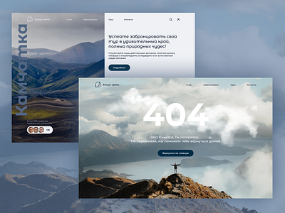 Concept Page 404 Tours to Kamchatka design homepage landing ui ux web design