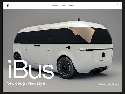 iBus? apple big typography black black white black and white design graphic design header hero section minimal minimalistic website transport typography ui uiux web design website white