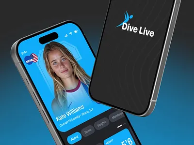 Dive Live - User Profile app app design chart dashboard data visualization dive diving events home mobile mobile design product design schedule scores sport ui user friendly user profile ux world aquatics