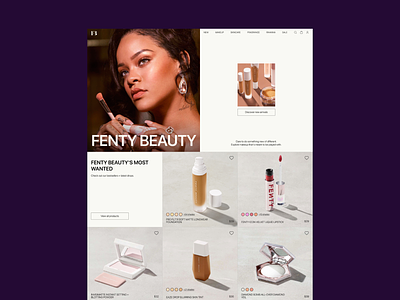 Fenty Beauty Online Store ecommerce estore onlineshop onlinestore ui ux webdesign