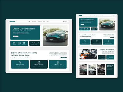 Web Design Landing Page - Online Car Dealership bento car commerce dealership green landing page mazda minimal online shop page shop showroom ui ux web design website