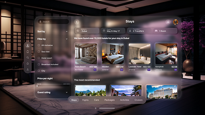 Apple Vision Pro: UI Design apple apple vision pro booking flights graphic design hotels reservation ui ui design vision pro
