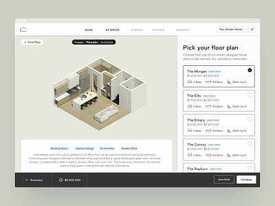 Home Configurator Concept bim construction home building home configuration home configurator product design real estate ui ux web