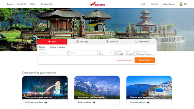 Air India – Redesigned Website branding graphic design ui