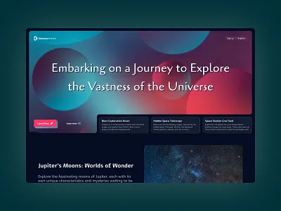 OdisseyVenture - Hero Section blue branding clean colors design details hero illustration inspiration interface logo mobile product design red section space ui ux web website