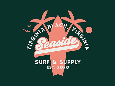 Seaside Surf Apparel Graphic beach branding design graphic design identity illustration logo mark supply surf surfborad virginia