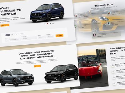 KingsCab Landing Page Light Mode car car hiring car rental kingscab landing page light mode luxury rental shegzico ui web design web page website