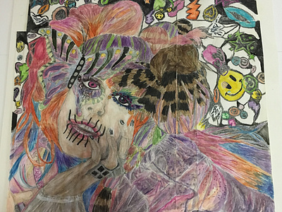 Lady Gaga acrylic crayon lady gaga metalic paint pop