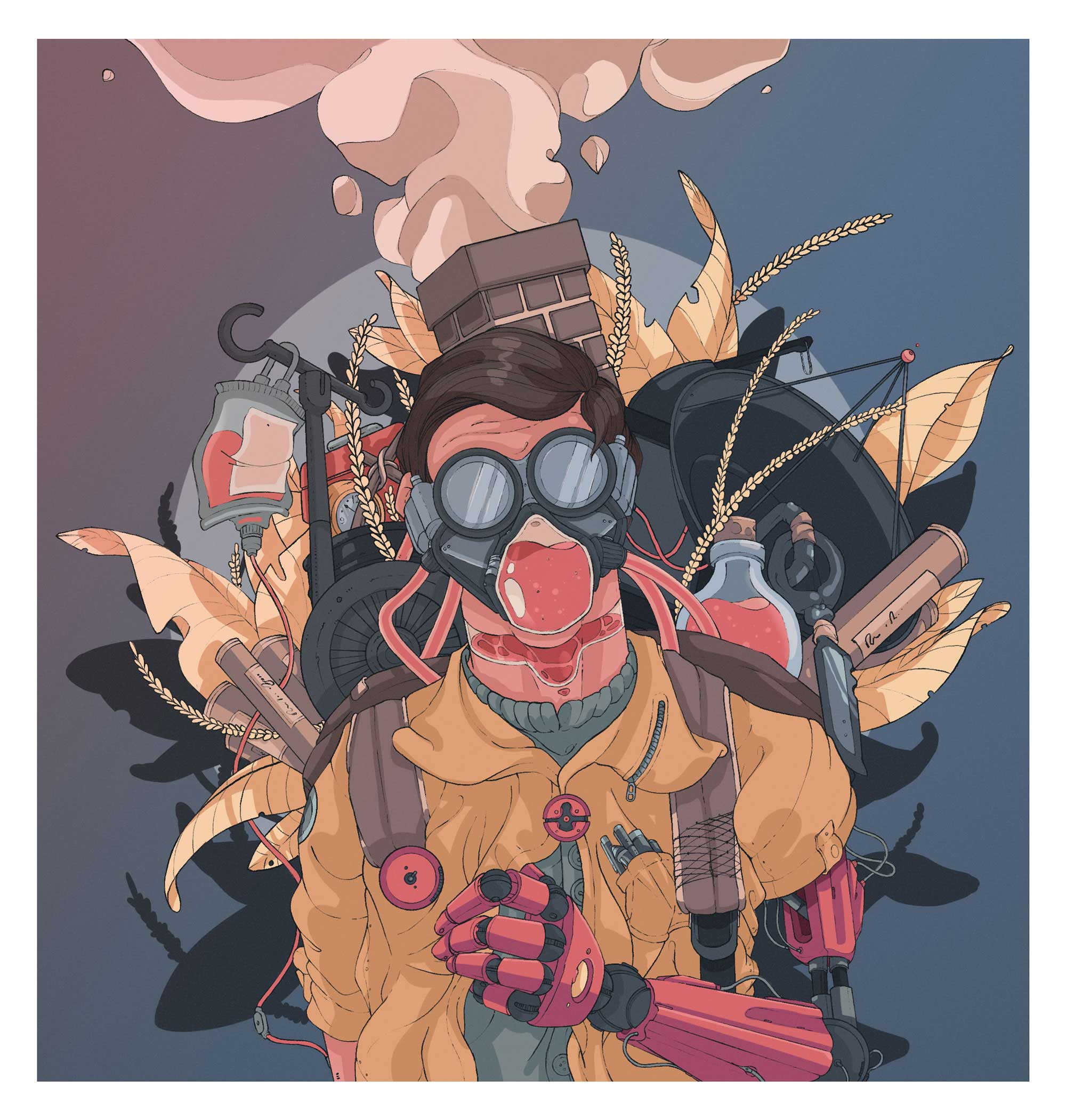 Packed to go digital art digital illustration digital painting drawing hand drawn illustration plants sci fi