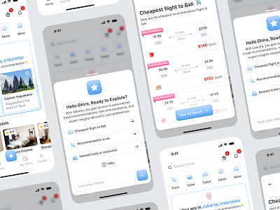 Sakutra - Travel with AI App ai app artificial intelligence booking holiday light mode mobile planner planning ticket tourism travel travel service travel with ai travelling trip ui ui design uiux vacation app
