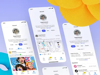 JobAI - Account, Profile Page account page ai generated apps categories convert document document with ai find job full color generate generated job job ai job apps job finder job finder powered by ai job profile mobile mobile apps ui ui design