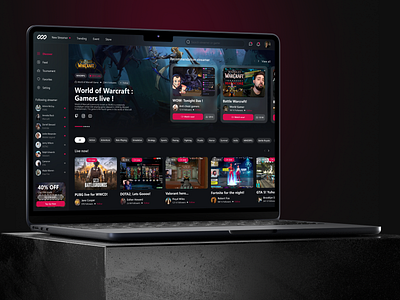 Game - Streaming Platform dark darkmode design game gamers graphic design mlbb streaming topup twich ui uidesign uiux uxdesign valorant web