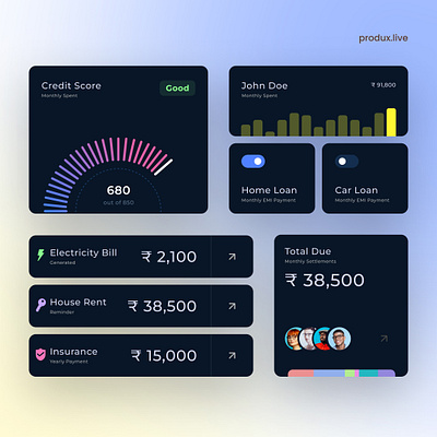 Personal finance cards ui. Minimalism with right brand recall interface userresearch