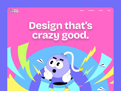 Crazy Creative Landing Page Concept app branding business colorful hero illustration interface landing page vibrant web web app website