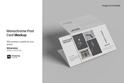 Monochrome Post Card Mockup envelope