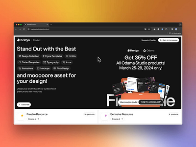 Kretya Product x Odama Studio asset branding design freebie freebies illustration ui ui kits web design