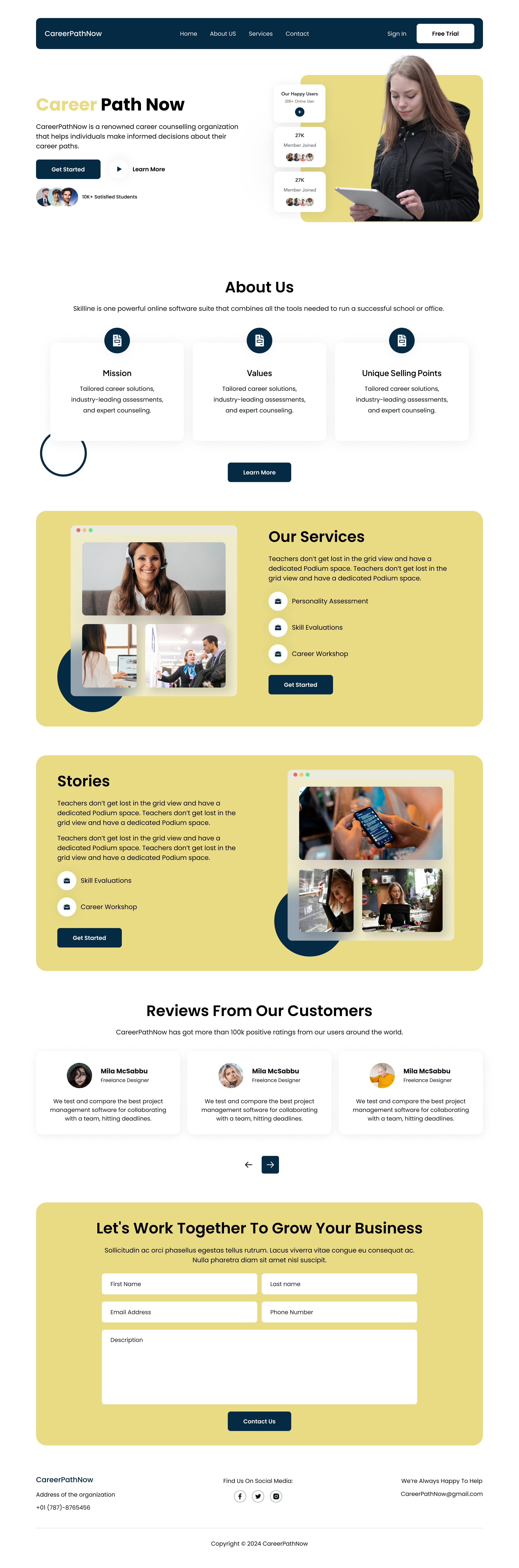 Career Counselling UI Kit best ui careers web counselling web landing page mobile trending ui ux web app