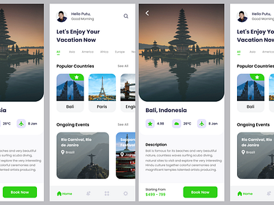 Web Mobile - Travel app Light Mode app branding design graphic design ui ux